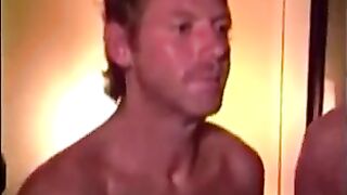 Ex convicts reunite and give bukkake shower