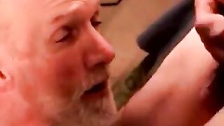 Disgusting fat ex convict gives head