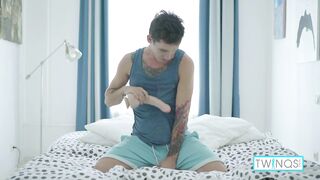 Tattooed Brunette Noah A Deeply Fills His Ass With A Dildo!