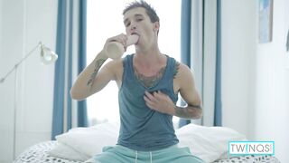 Tattooed Brunette Noah A Deeply Fills His Ass With A Dildo!