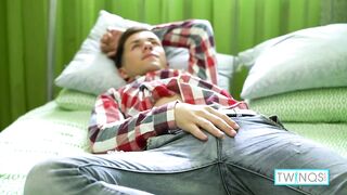 Skinny Brunette Rolf Olsen And Stuffs His Butt With A Plug!