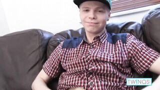 Skinny Blonde Twink James T Fingers His Butt And Cumshots!