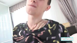 Skinny Teen Twink Aaron Fingers Himself While Jerking Off!