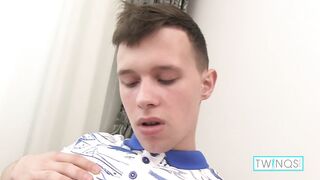 Naughty Boy Toy Aaron Plays With His Hard Cock And Cums!