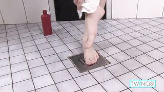 Innocent Looking Brat Matthew Sits On The Bathroom Floor To Jerk Off!