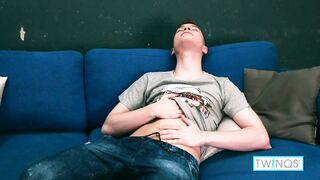 Cock Hungry Teen Ethan Makes Himself Shoot A Sticky Cum Load