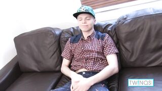 Pale Boy Toy James Does Hot Striptease Before Jerking Off!
