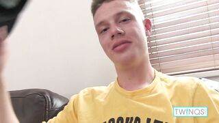 Pale Blonde Leon Jerks Off His Big Cock After Working Out!