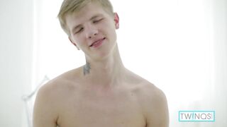 Skinny Dick Stroker Timothee Busts A Nut On His Pale Belly!