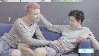 Horny Boy Oliver Earns A Load Of Logan's Cum On His Chest!