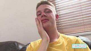 Beefy Blonde Leon N Rubs His Hard Anaconda After Working Out His Abs!