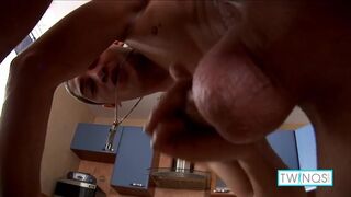 Big Dicked Brunette Hunter T Strokes His Meat And Cumshots!