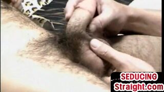 Real seduced str8 stud with hairy chests sucked by DILF