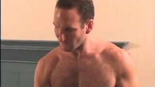 Muscular Brock Beats Off