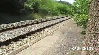 amazing exhib with twink fucked outdoyy in the train