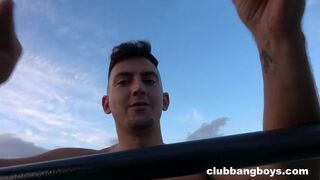 Club Spanish Twink Fucking on the Beach POV