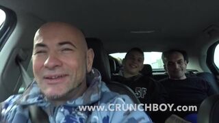 fucked bareback in the car on the road