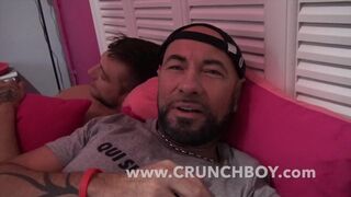 trio bareback with 3 sexy french twinks big cock fuck in Bor