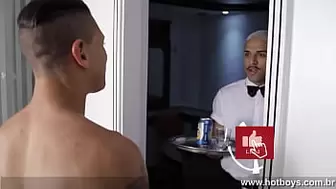 hot waiter punched me dick