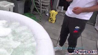 The Heatwave across Europe has made us all seek water and they got a blow up Jacuzzi on the roof