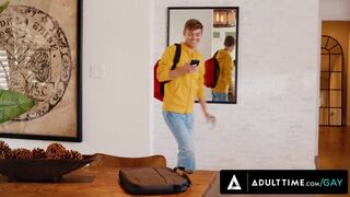 ADULT TIME - Muscular Stepdad Lawson James & Colleague Pierce Paris Fuck Stepson Together! 3-WAY!