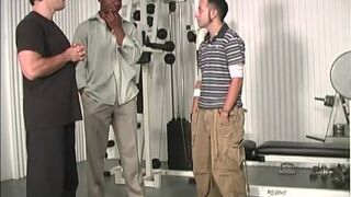 Black guys fucking a white dude at the guy