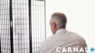 Fun Tiny twink Austin Young powerfucked by thick muscle DILF