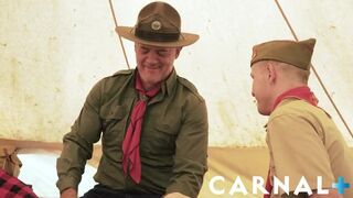 Scout Sexy scout Noah White is fucked hard by DILF and boyfriend