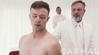 Hot Hung holy DILFs fuck cute Logan Cross in sacred ritual