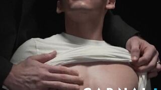 BoyForSale Virgin Sub Boy Aidan Fox Stripped, Milked, And Collared