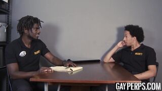 Muscle security officer ass drills gay guy after sensual BJ