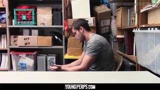 Twink - Beefy stud fucked hard by a mall cop