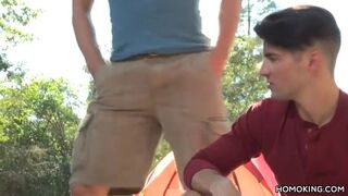 Horny gays fuck in the woods