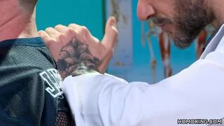 Huge cocked gay athlete visits the doc