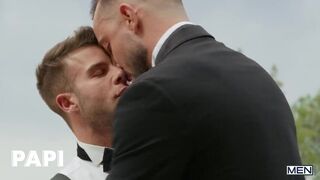 Allen King Kneels Down To Greedily Suck On Sir Peter’s Long, Thick Dick Before Taking A Ride On It - PAPI