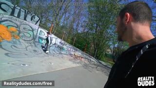Skater gets his ass pounded raw for extra money in public