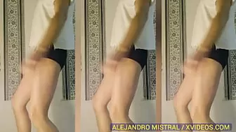 While dancing, the tip of Mistral Alejandro's cock came out 3