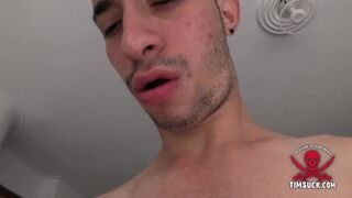 Sucking some uncut fat dick