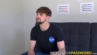 Big cocked gay Jerold Benton masturbates after an interview