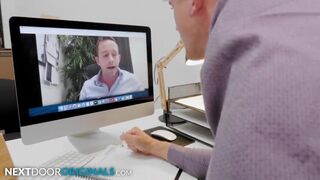 Distracted Brandon Sucked During Virtual Meeting - Hot