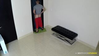 Hot Barebacking My Buddy Through Homemade Gloryhole