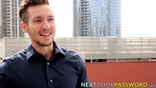 Cute jock dripping precum while jerking off