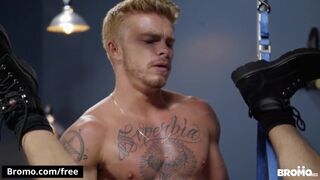 Blake Ryder drilling his friend Nic Sahara's ass raw in his