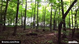 Bareback fucking with two hunks in the woods - StepBro