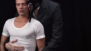 Oiled up twink gets barebacked by mature Mormon elder