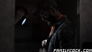 Twink sucks tattooed stepdad off before being hammered bare