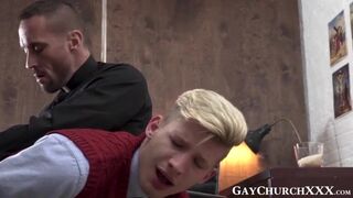 Priest uses sex toys on petite Catholic and pounds him raw