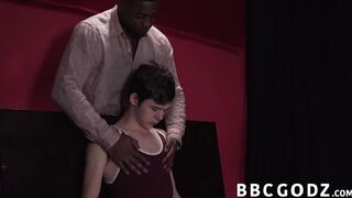 Cock hungry teen is happy when fucked raw by black dick