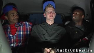 Sam Tyson Handles Two Black Cocks