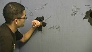 White guy sucking off black cocks at gloryhole